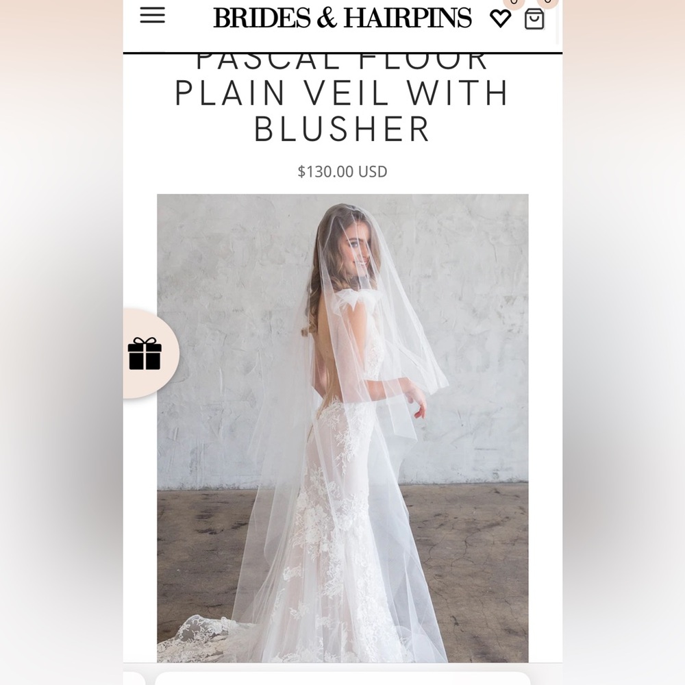 Brides & Hairpins Pascal Floor Veil with Blusher — Style 349, NWT